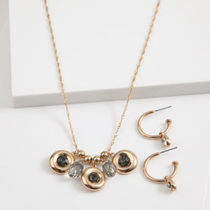 Set Collar y Aros Oscu Dorado Tatienne