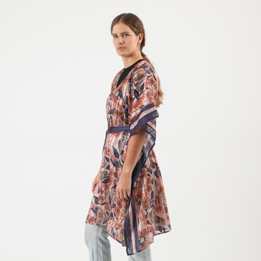 Kimono Floral Naranjo Humana