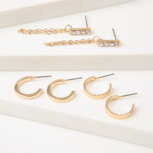 Aros Set Vacay Charms 3 Dorado i-D