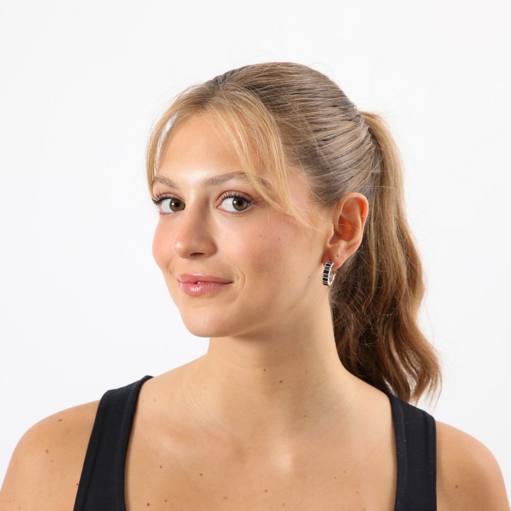 Aros Argolla Buru Negro Tatienne