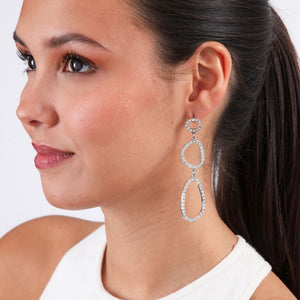 Aros Largo Figuras Plateado Humana