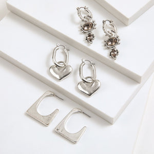 Set De Aros Dustin Plateado Humana