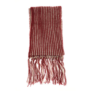 Bufanda Tejida Beige y Burdeo Bicolor i-D