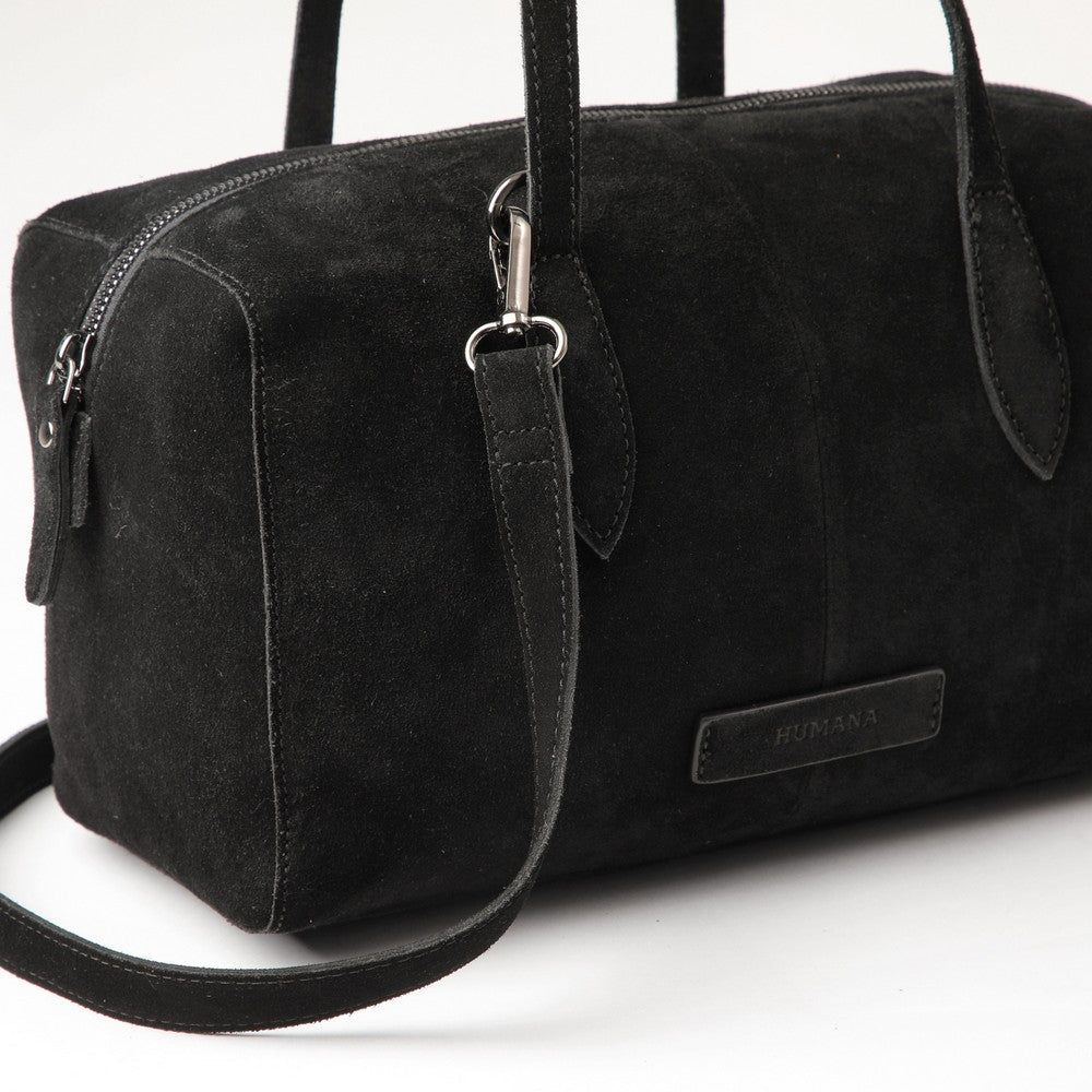 Cartera Hombro Gala Black Suede Humana