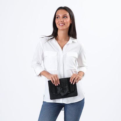 Cartera Clutch Caspio Negro Tatienne