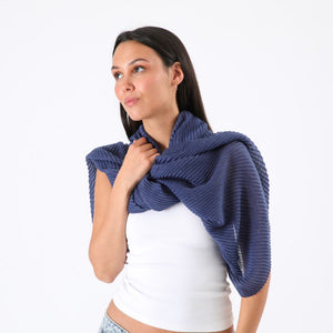 Pañuelo Liso Turin Plisado Azul Id