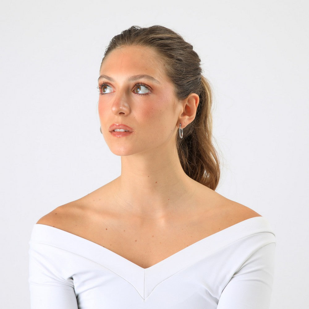 Aros Argollas Elia Plateado Humana