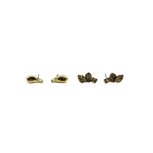 Set Aros Dorados Organic Hojas Humana