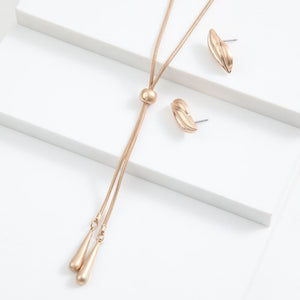 Set De Collar Y Aros Thin Dorado Tatienne