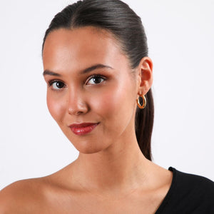 Aros Argolla Pen Dorado Acero Inoxidable Humana