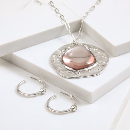 Set De Collar Evin Plateado Humana