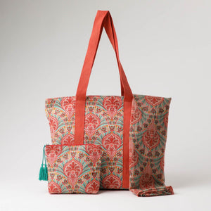 Set Cartera, Estuche y Pañuelo Fuch Naranjo Humana