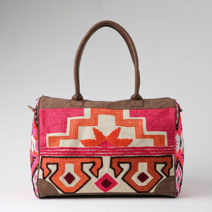 Bolso Hippie Café y Rosado Humana