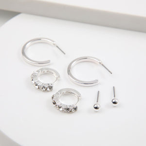 Aros Set Sarah Plateado Tatienne