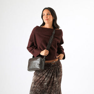 Cartera Bandolera Blanca Café Humana