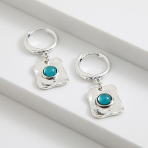 Aros Argolla Blu Plateado Tatienne