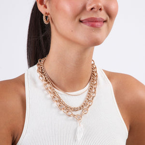 Collar Triple Heavy Dorado Humana