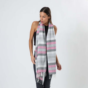 Pañuelo Liso Rayas Fucsia i-D