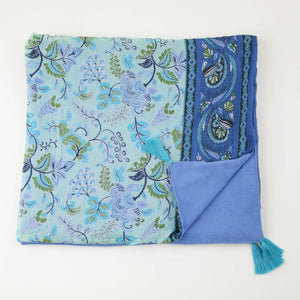 Toalla Reversible Floral Azul Tatienne