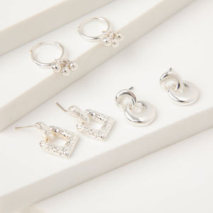 Aros Set Metal Power Plateado i-D