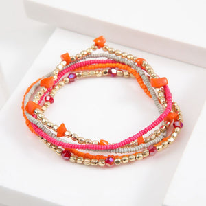 Set De 5 Pulseras Day Rosado Humana