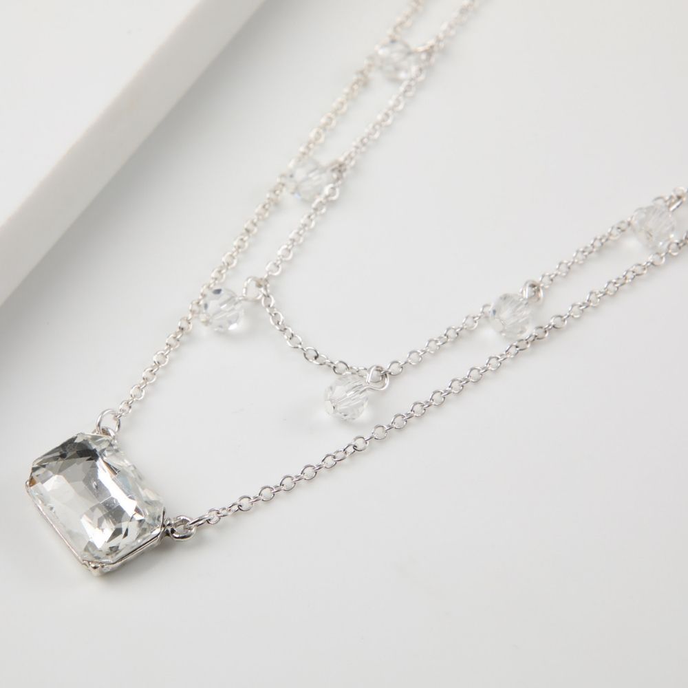 Set Collar Y Aros Dominga Plateado Humana