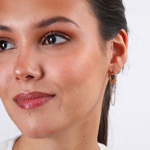 Aros Argolla Cascada Dorado Humana