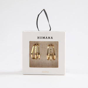 Aros Argolla Pale Dorado Acero Inoxidable Humana