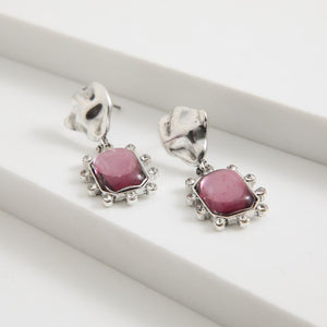 Aros Mediano Rose Plateado Tatienne