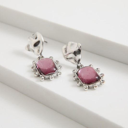 Aros Mediano Rose Plateado Tatienne