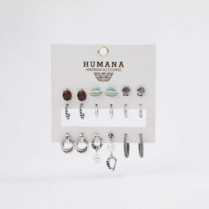 Set Aros Mocán Plateado Humana