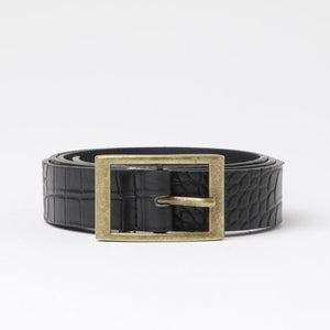 Cinturón Croco Bronze Negro Humana