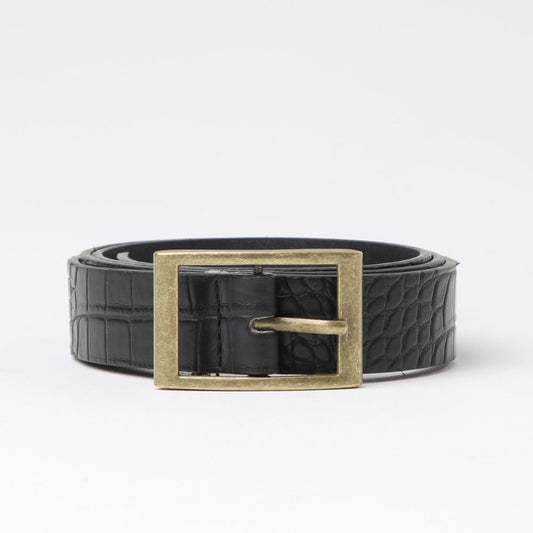 Cinturón Croco Bronze Negro Humana