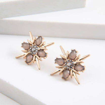 Aros Pegado Flor Dorado Humana