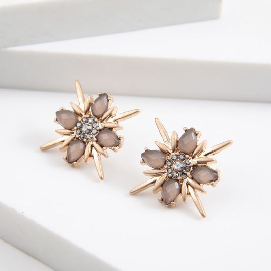 Aros Pegado Flor Dorado Humana