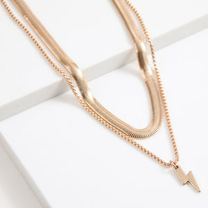 Collar Corto Lighning Dorado Humana