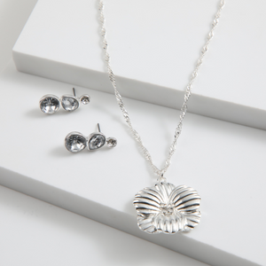 Set de aros y collar Pipa Plateado ID