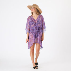Kimono Sena Estampado floral morado Tatienne