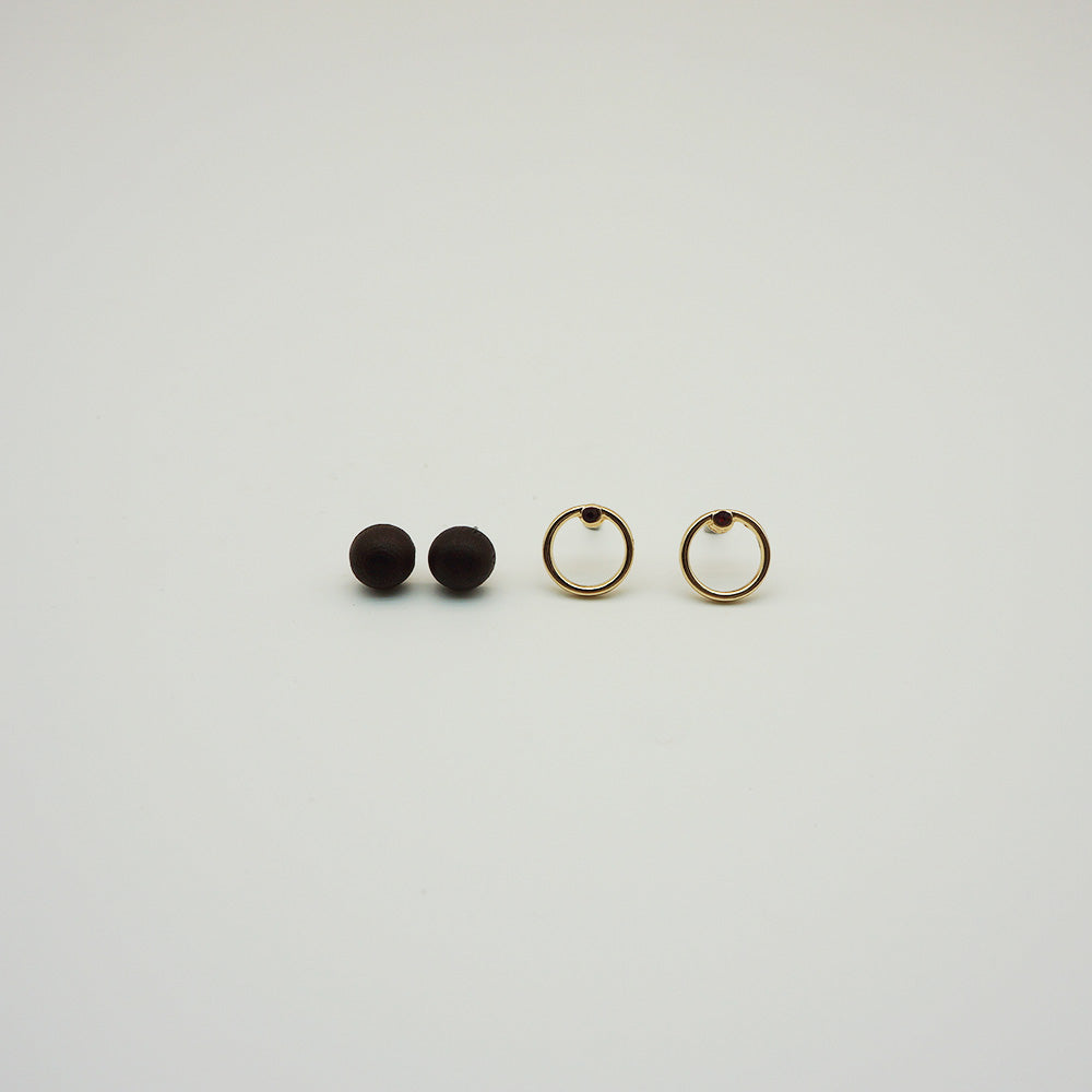 Aros Set Circle Negros Tatienne