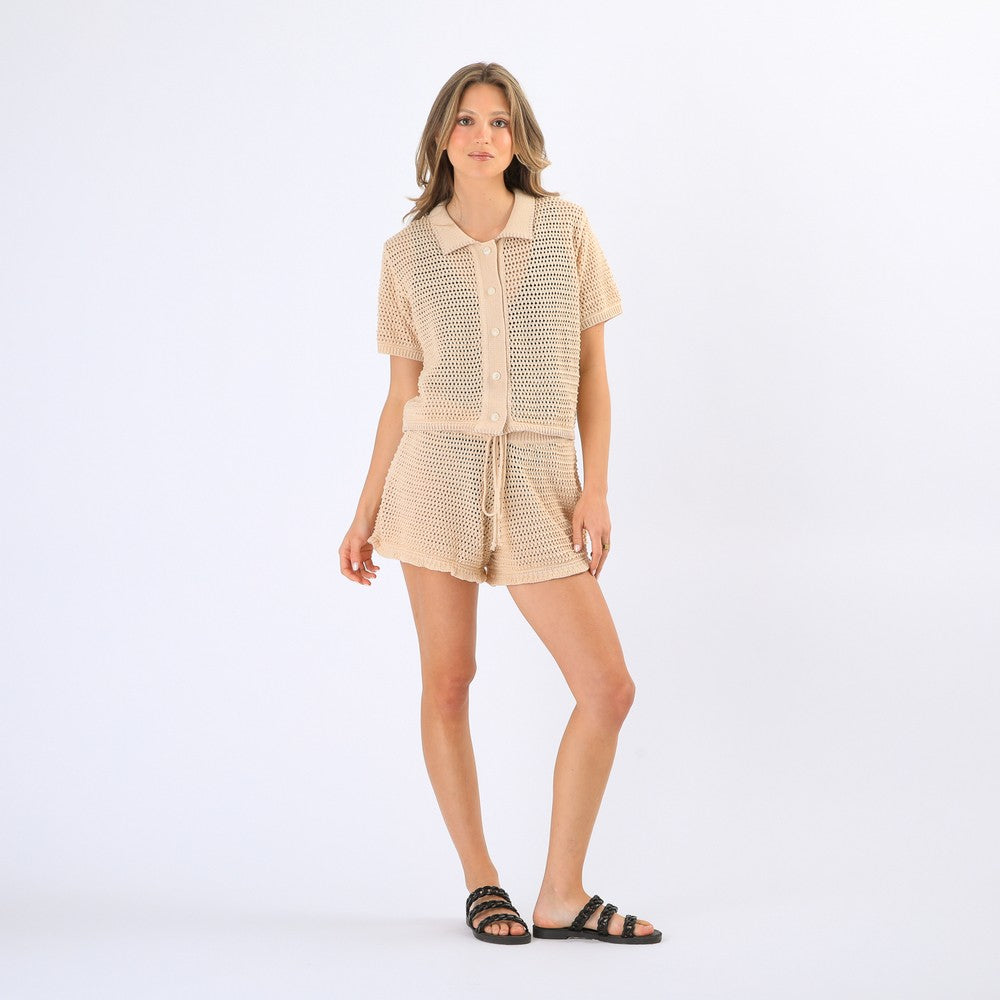 Camisa Beca Beige Humana