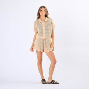Camisa Beca Beige Humana