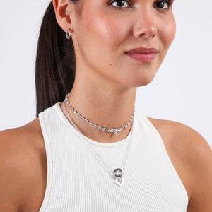 Collar Triple Wings Plateado Humana