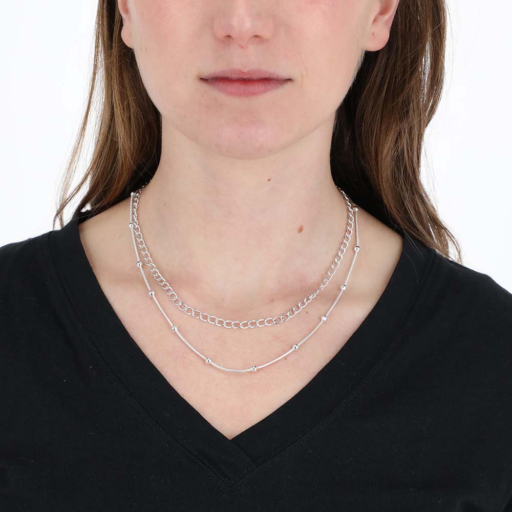 Collar Largo Germana Plateado Humana