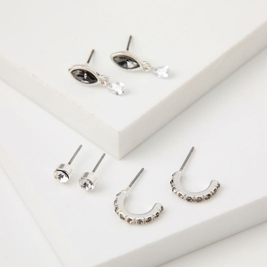 Aros Set Madagascar Plateado Tatienne