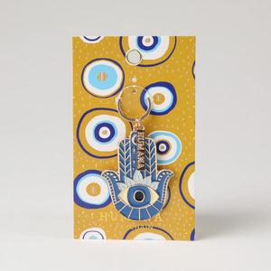 Llavero Hamsa Azul Humana