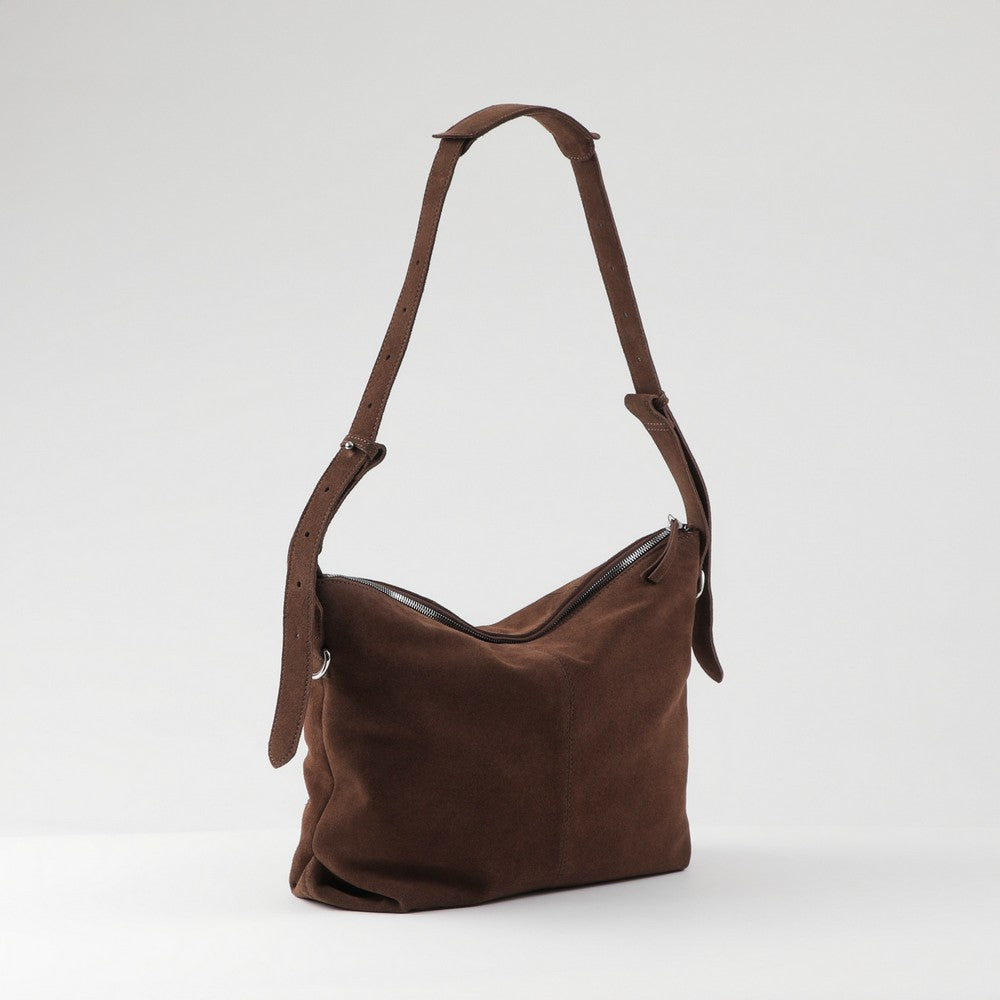 Cartera Cruzada Angie Brown Suede Humana