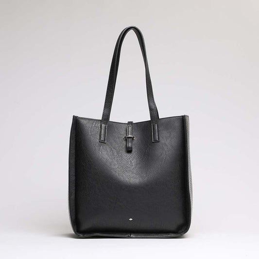 Cartera Hombro Negra Lisa i-D