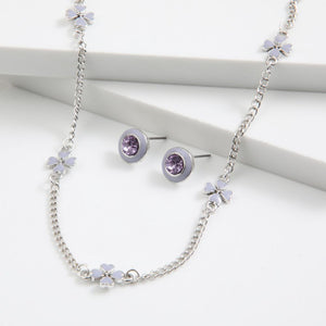 Set de aros y collar Susy Plateado ID