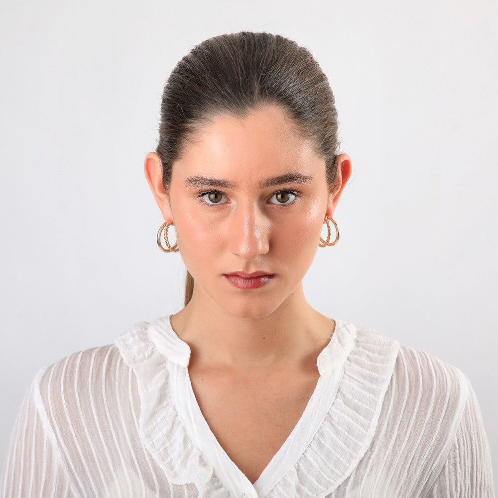 Aros Argollas Brisa Dorado Tatienne