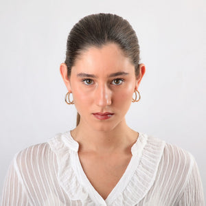 Aros Argollas Brisa Dorado Tatienne